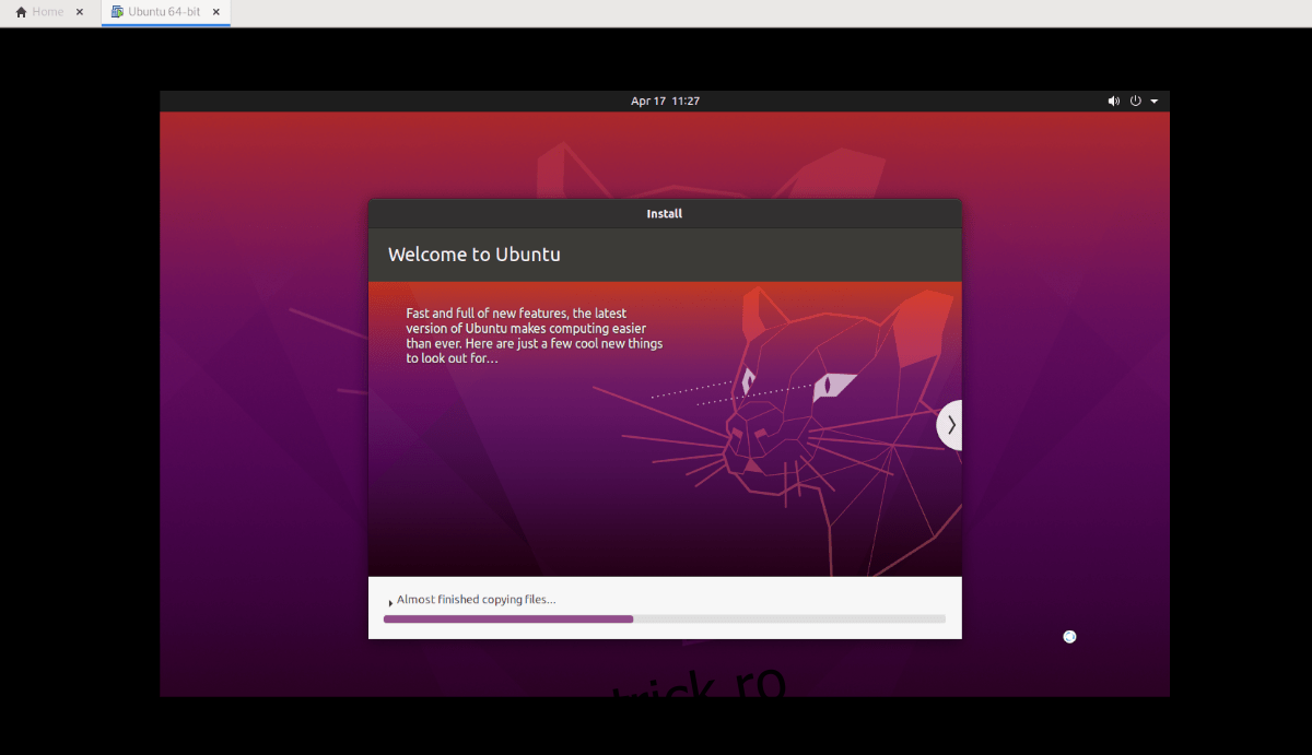 Imaginea Ubuntu Desktop VMware