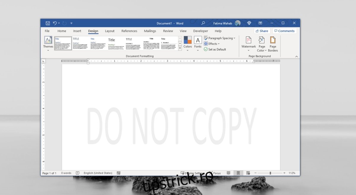 eliminați filigranul din Microsoft Word