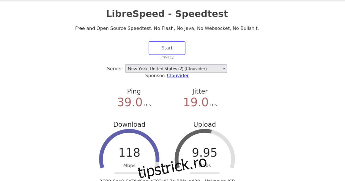 viteza rețelei de internet ubuntu