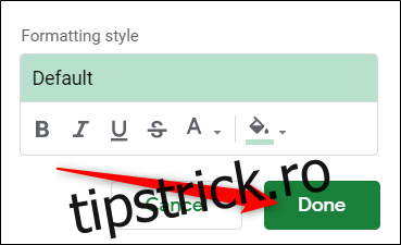 După ce personalizați stilul de formatare, faceți clic 