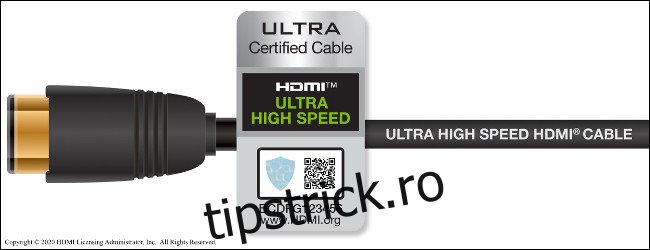 Un cablu compatibil HDMI 2.1 cu 