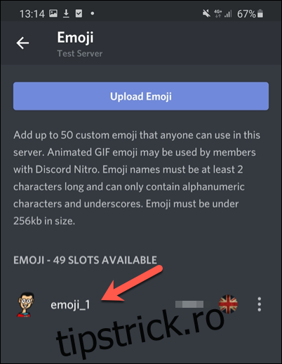 Atingeți emoji-ul personalizat în 