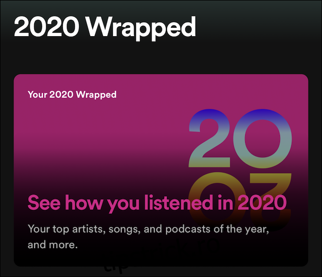 Wrapped 2020 va fi în vârful 