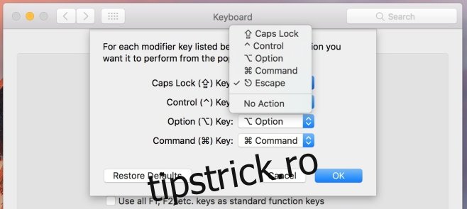 Cum să mapați tasta Caps Lock la tasta Esc în macOS